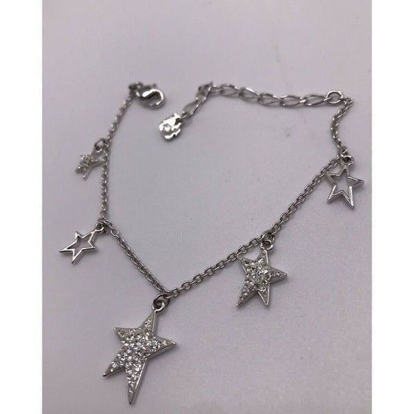 Swarovski Pave Crystal Flicker Star Charm Dangle Bracelet 8.5