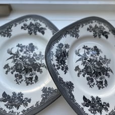 JOHNSON BROTHERS Square Asiatic Pheasant Plates (2)