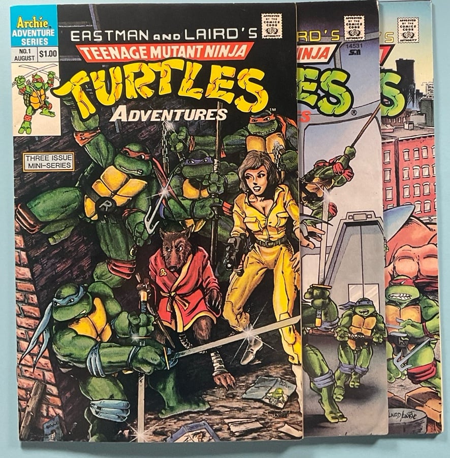 Teenage Mutant Ninja Turtles Adventures #1 - 3 Complete Mini Series FN/FN+ 1992