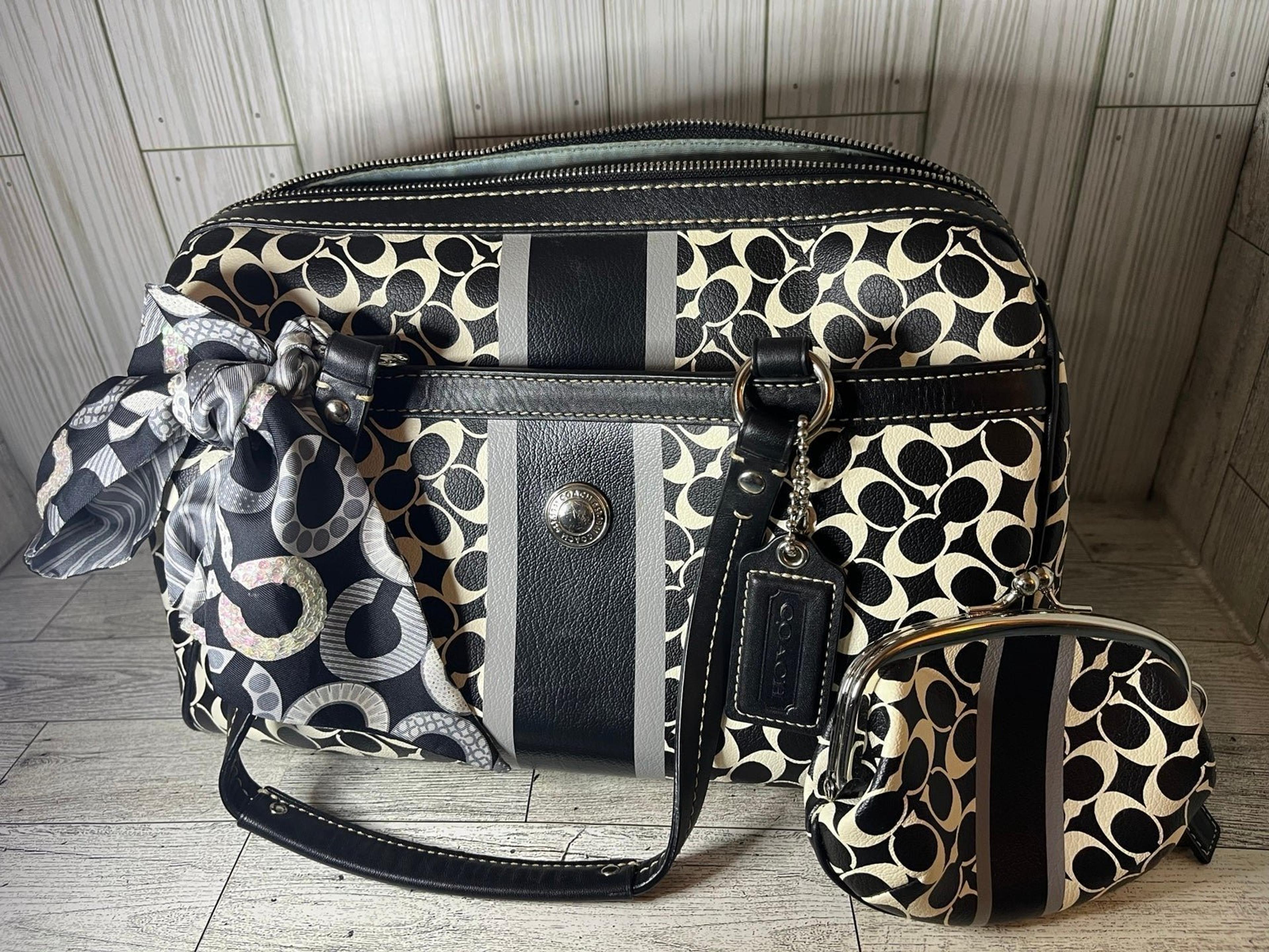Coach black and white purse Clearance