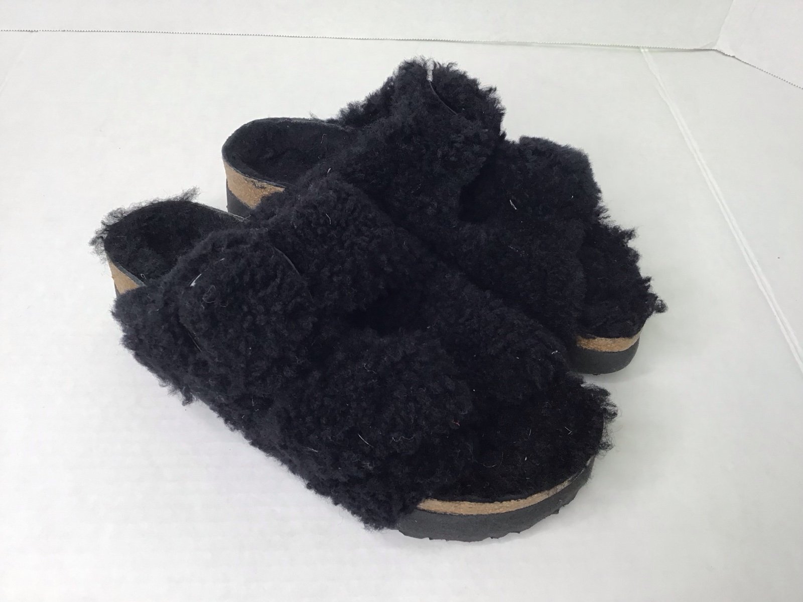 Papillio Birkenstock Arizona Shearling Platform Womens Sandals Size 37 US 6