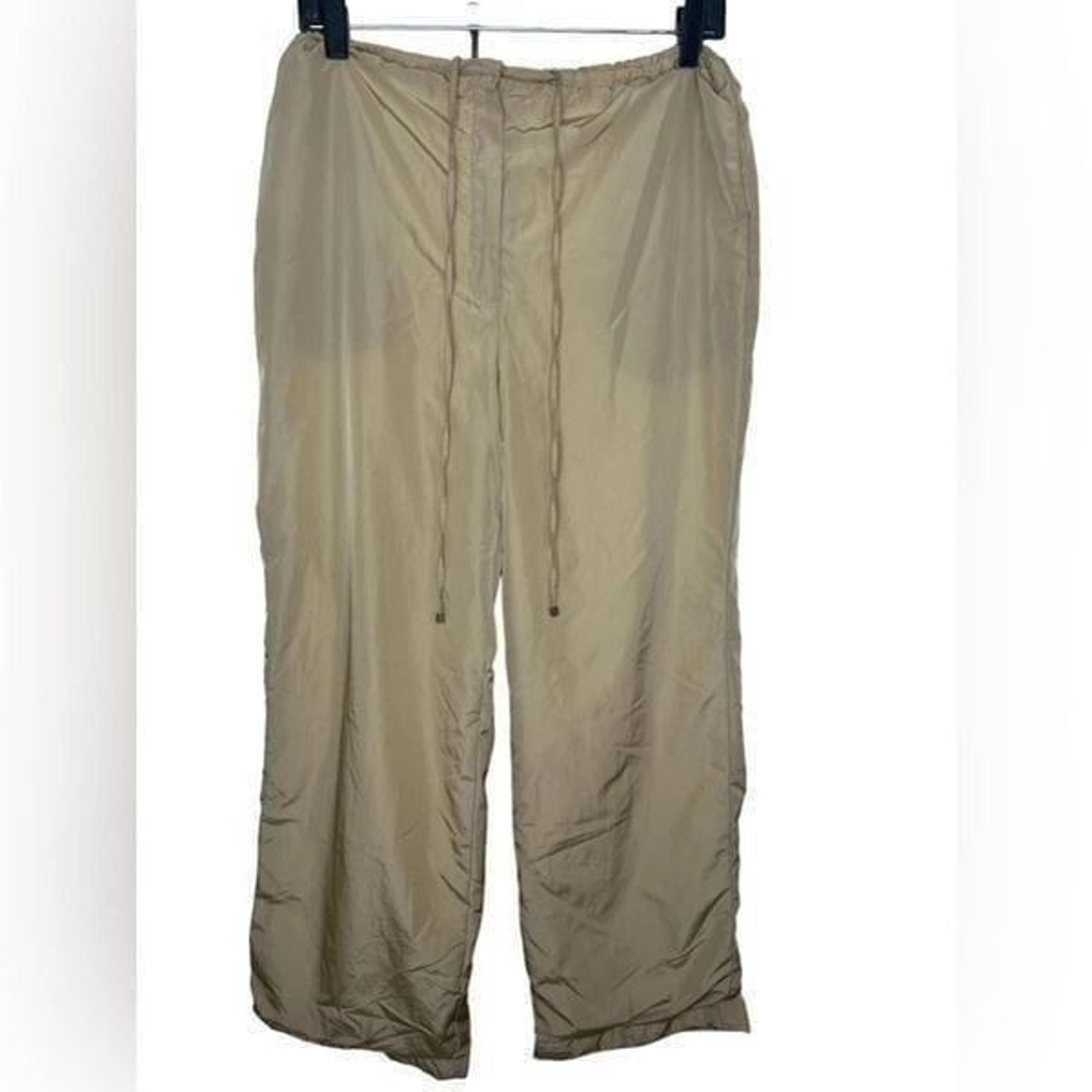 ‘S MaxMara Tan Baggy Nylon Track Drawstring Trouser Joggers Size Large