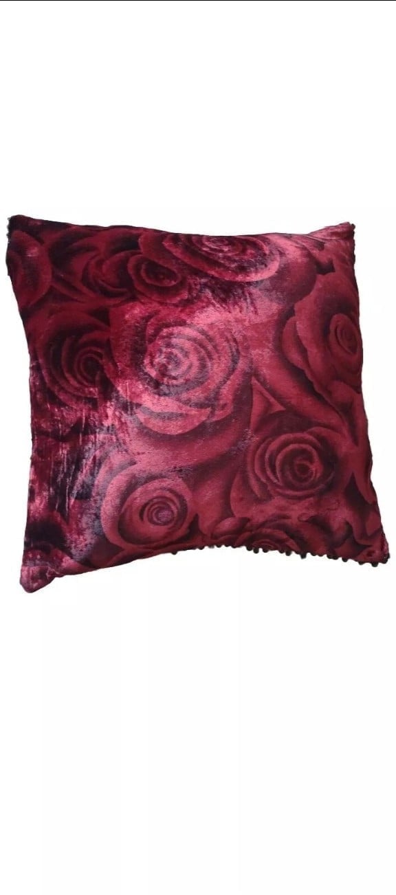Victoria’s Secret Y2K Velvet Red Rose Pillowcase Set SILK Velour Throw HTF Rare