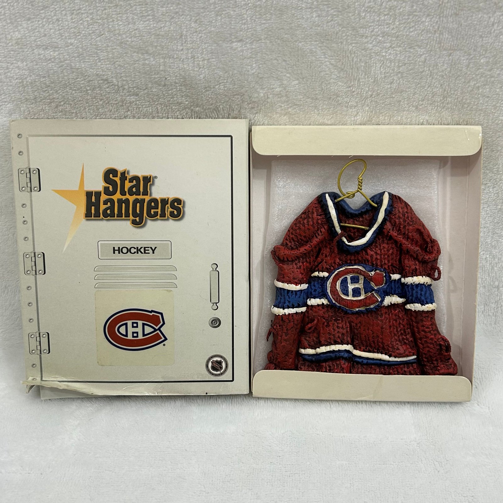 Vintage 90s Montreal Canadiens NHL Hockey Locker Star Hangers Ceramic Jersey
