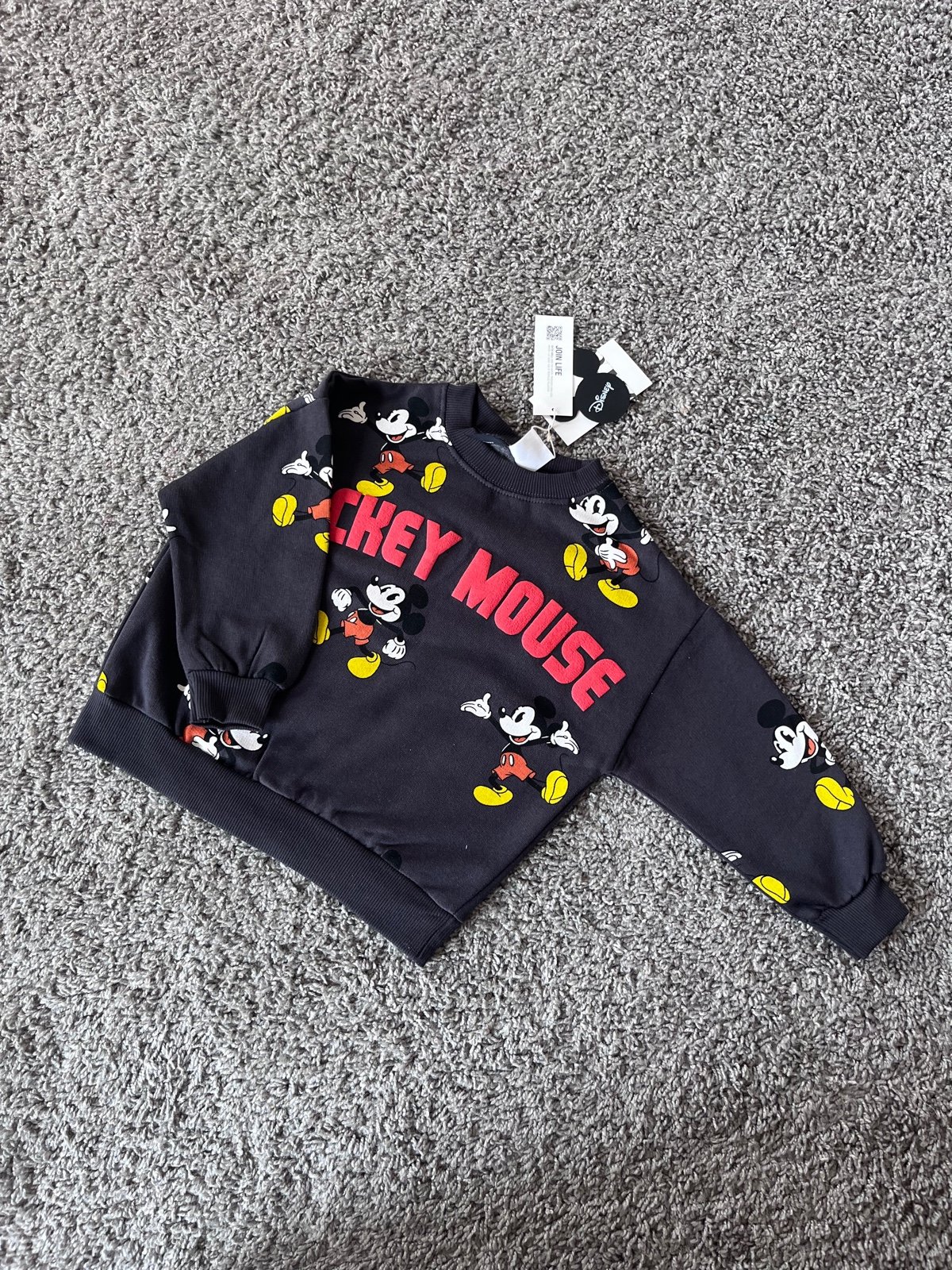 ZARA NWT Mickey mouse sweatshirt size 6-9 months
