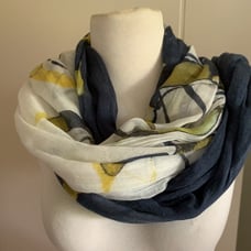 Vince Camuto long floral two tone scarf