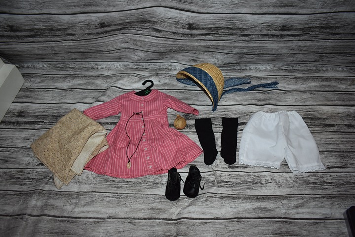 American Girl Pleasant Company ADDY Addy’s Meet Outfit & Accessories