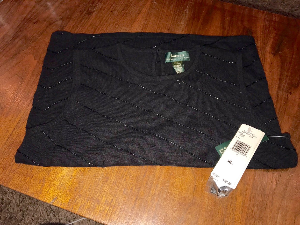 Ralph Lauren Wool Beaded Sweater Vest