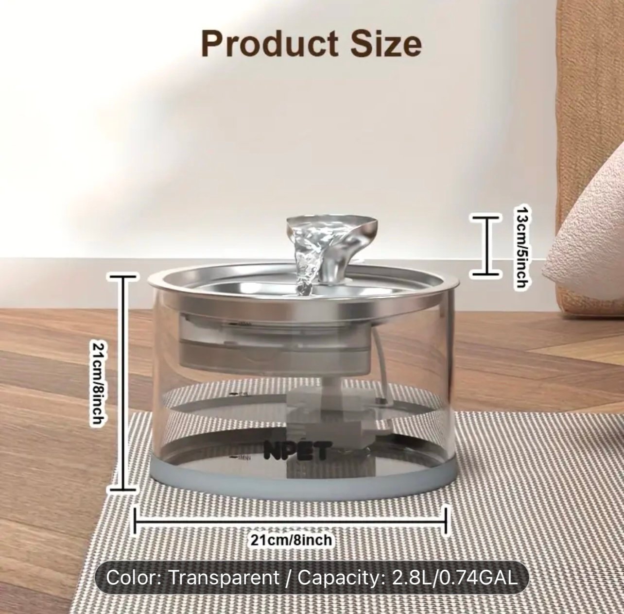 2.8L Automatic Cat Water Fountain-brand new