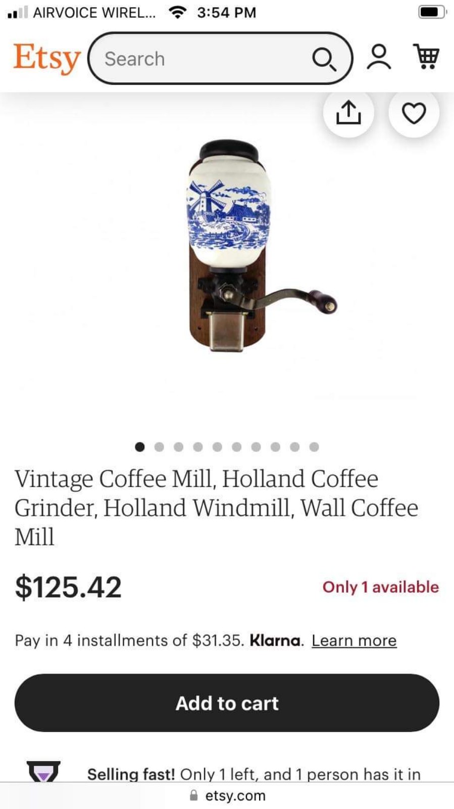 Vintage Holland Wall Coffee Grinder