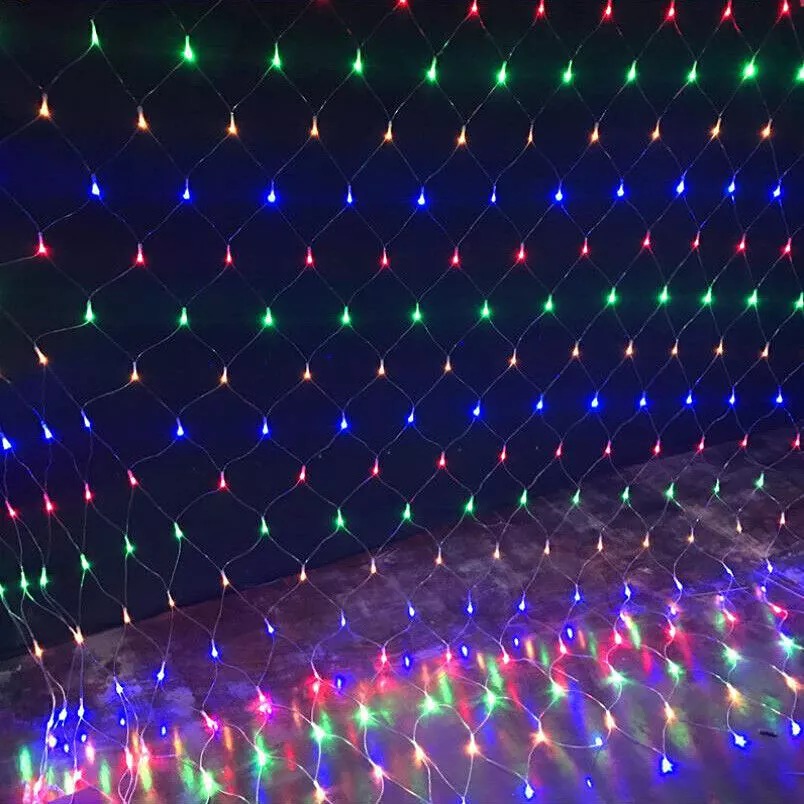 LED Net Mesh Fairy String Light Curtain Waterproof Outdoor Home Party Xmas Decor