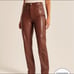Abercrombie and Fitch The 90s Straight Ultra High Rise Brown Vegan Leather Pants