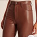 Abercrombie and Fitch The 90s Straight Ultra High Rise Brown Vegan Leather Pants