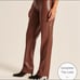Abercrombie and Fitch The 90s Straight Ultra High Rise Brown Vegan Leather Pants
