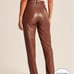 Abercrombie and Fitch The 90s Straight Ultra High Rise Brown Vegan Leather Pants
