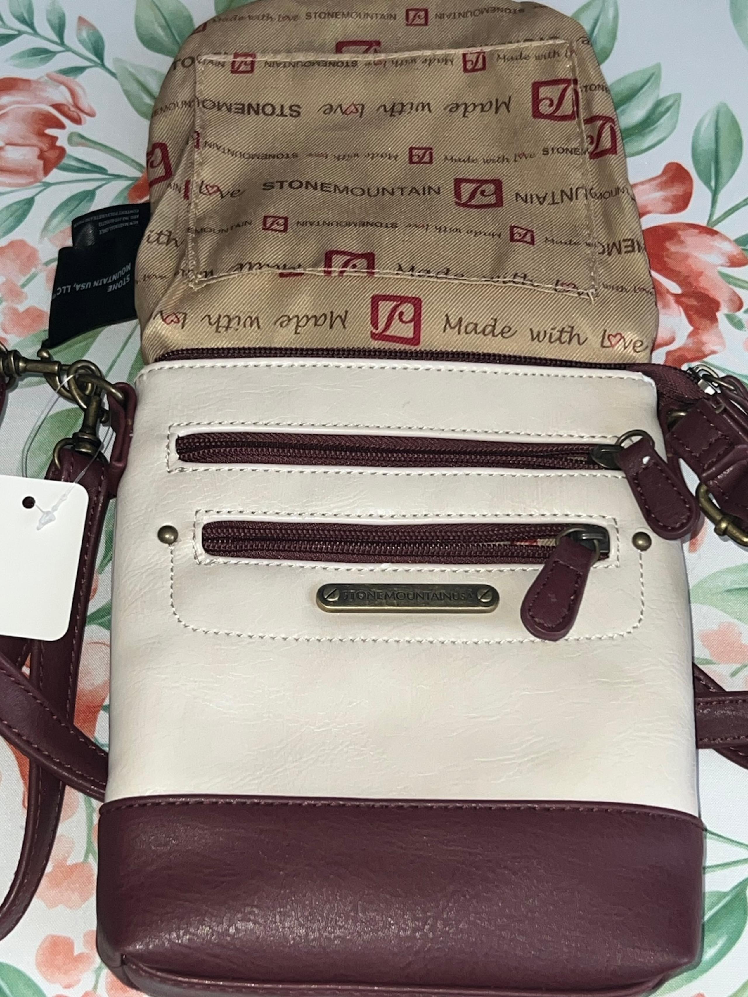 Stone Mountain USA Brown Shoulder Bag Crossbody Purse Adjustable faux Crossbody.