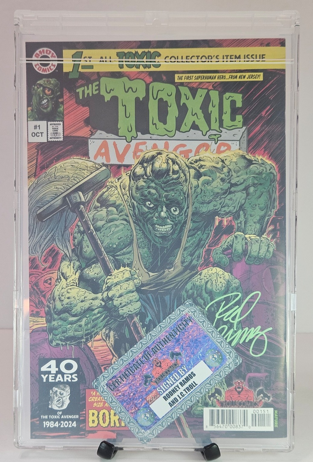 Marvel Comic Toxic Avenger #1 Signed 3x By Rodney Ramos & J.C. Troll NM/MT COA