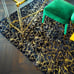 NEW GOLD GILDED SQUARE RUG 6 X 6
