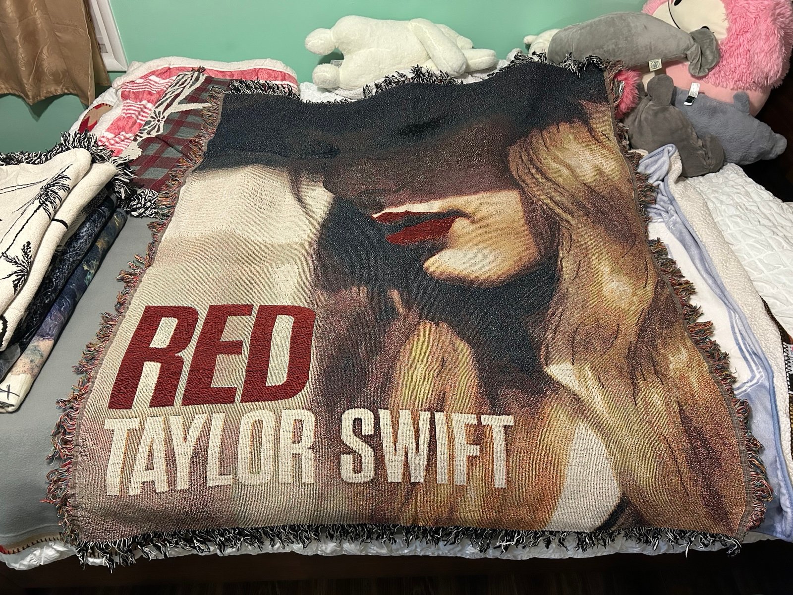 Taylor Swift Red Concert Tour Album Cover Tapestry Woven