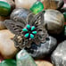 Southwestern Sterling Silver and Turquoise Statement Butterfly Ring Size 7.75