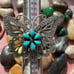 Southwestern Sterling Silver and Turquoise Statement Butterfly Ring Size 7.75