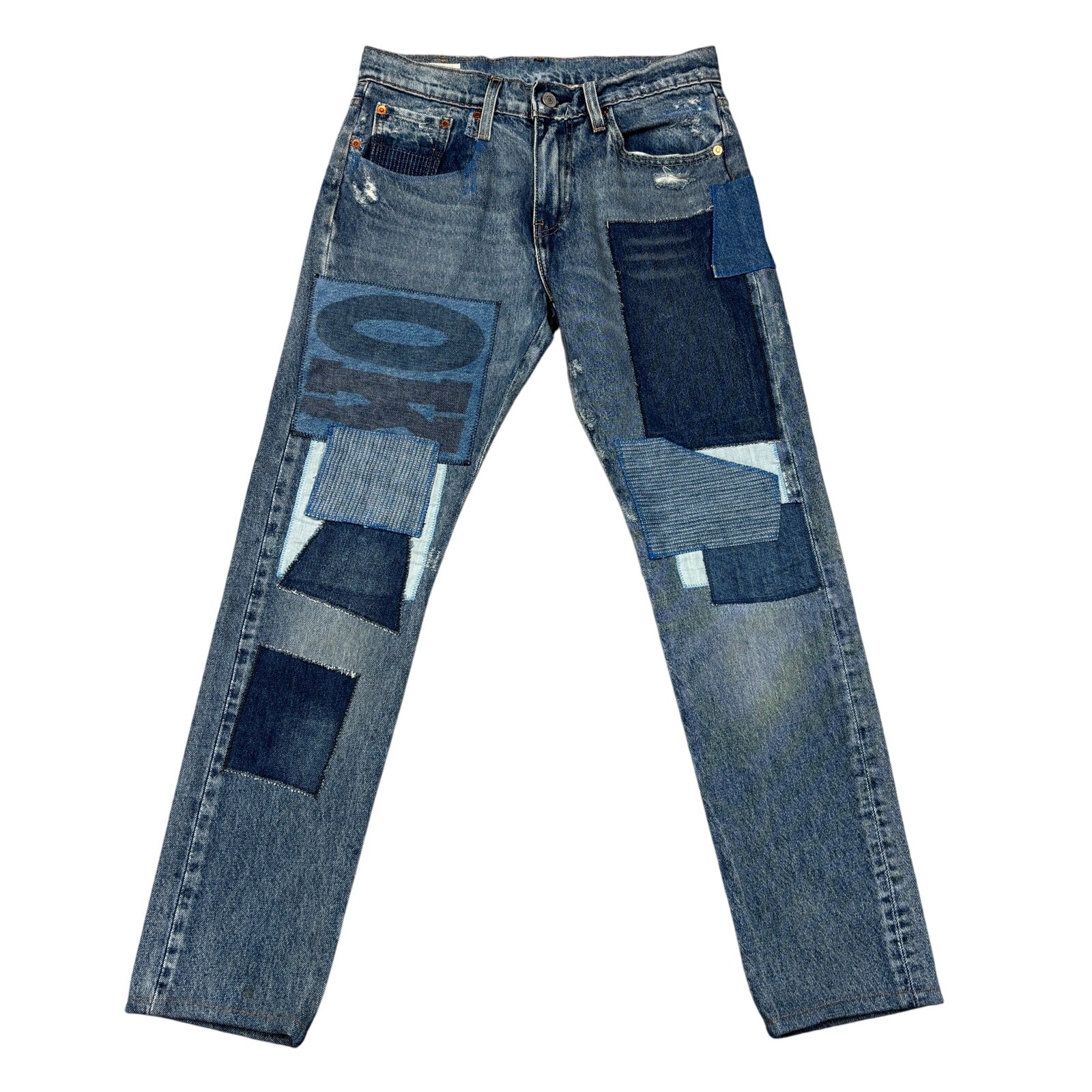 Levi's Premium 512 Slim Taper Fit Patched Big E Jeans Men's 29x32 (29x29)