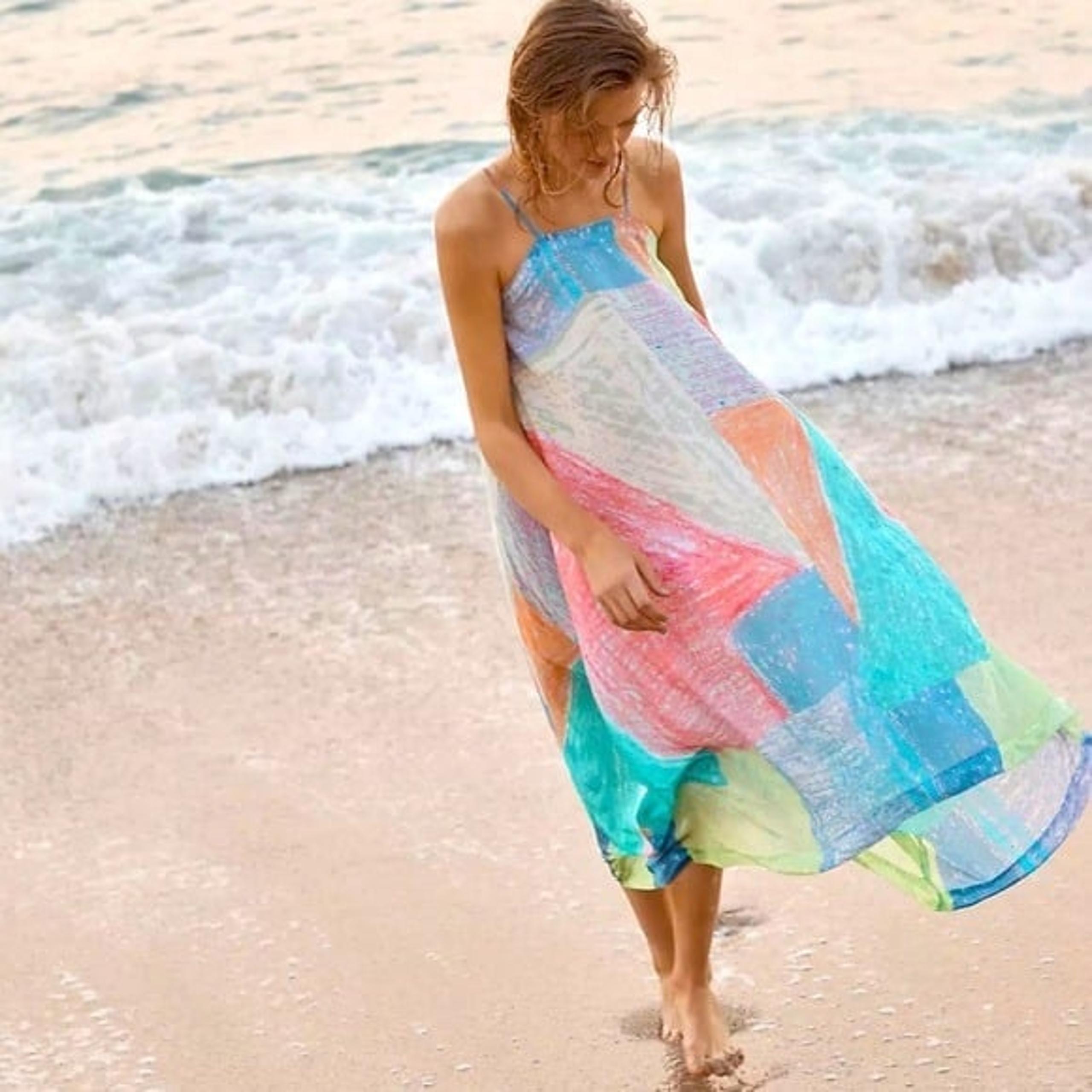 Anthropologie Lilka Annette Trapeze Watercolor Dress XS/S