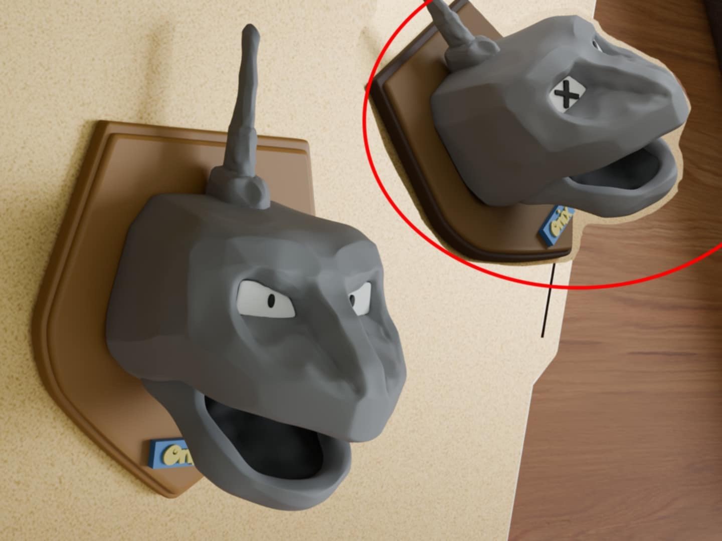 Ónix pokemon hunting trophy wall mount display head bust