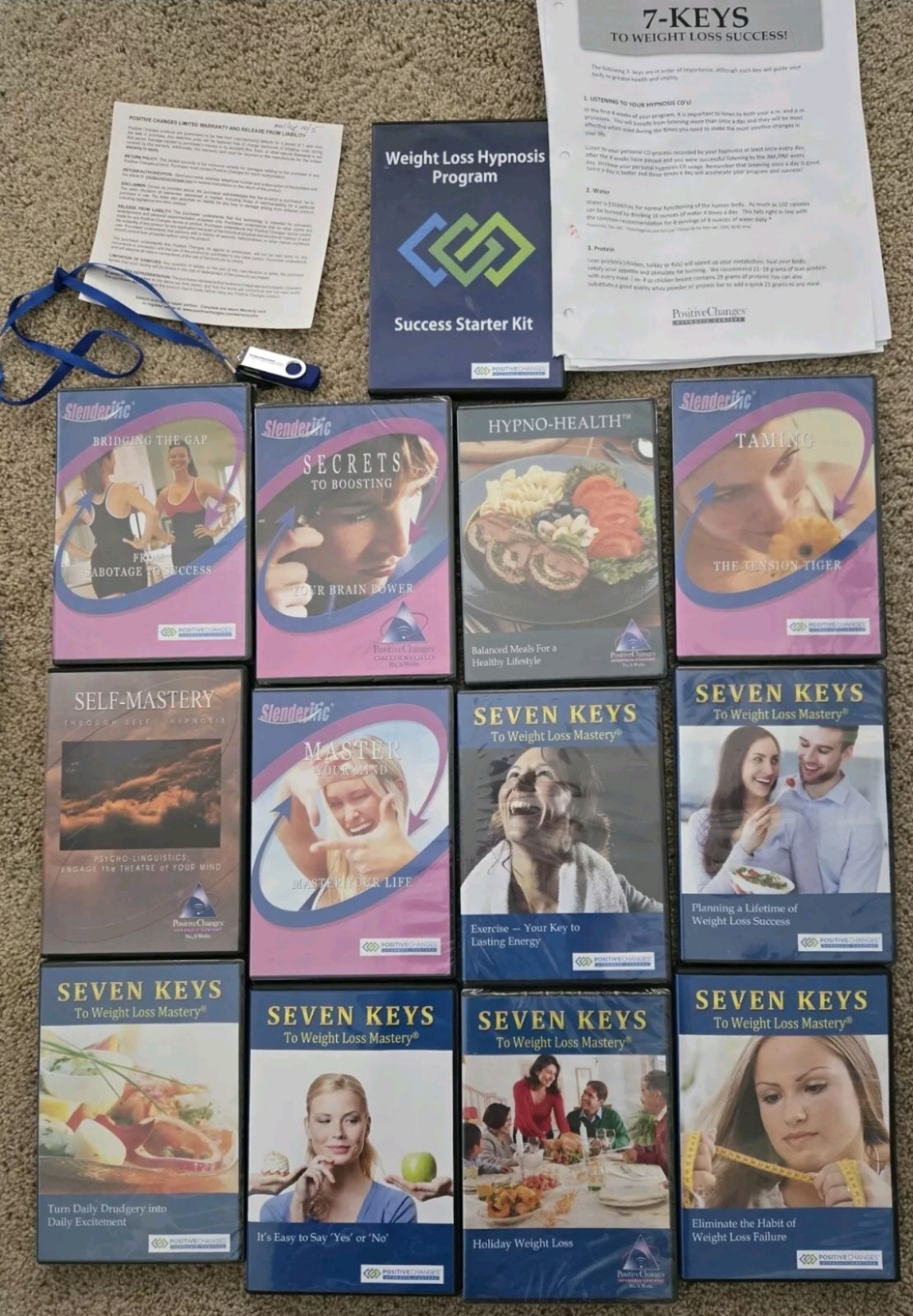 Positive Changes Weight-loss Lot. 13 DVDs, Glasses Kit, and Carrying Case