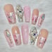 Pink Lace Press On Nails