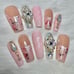 Pink Lace Press On Nails
