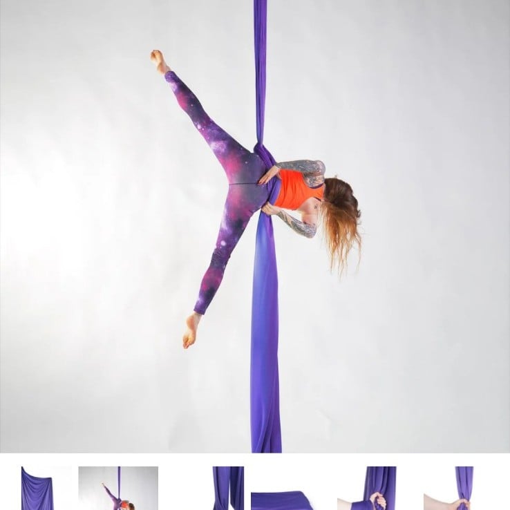 Aerial Silks Firetoys Brand Purple Medium Stretch Silks