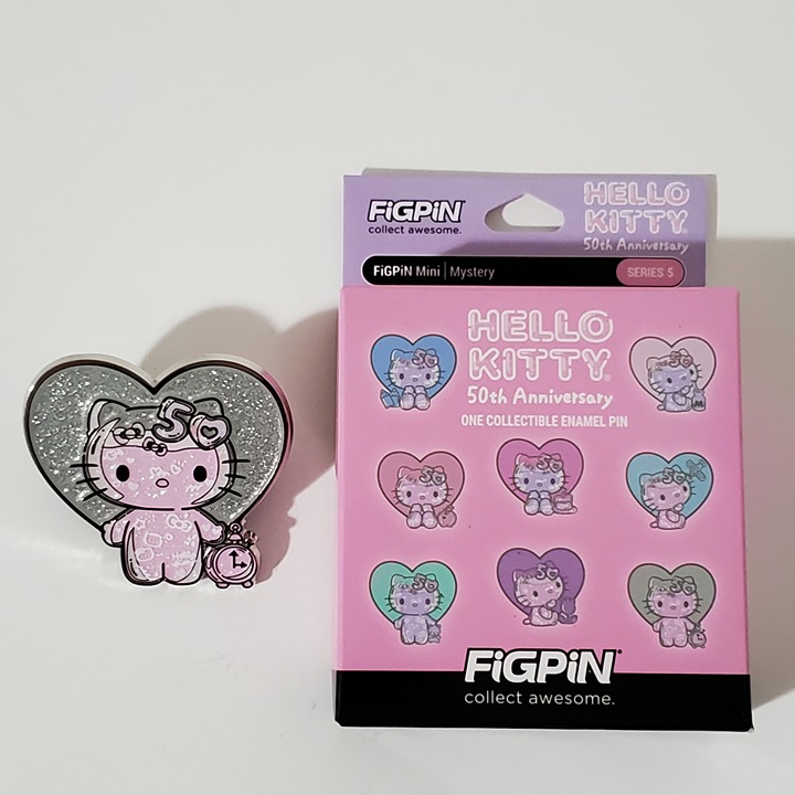 FiGPiN Hello Kitty 50th Anniversary Blind Box Enamel Pin OPEN Clock Y167 1:20