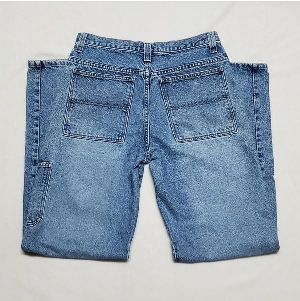 Rare Vintage 1990s AE Dungarees Distressed Button-Fly Baggy shops Cargo Jeans
