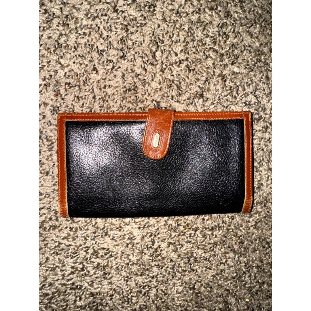 Bally Women's Black Leather Long Bifold Flap Wallet