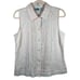 Edward Womens Irish Linen Blouse Eyelet Sleeveless Button Down Size Medium Pink