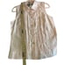 Edward Womens Irish Linen Blouse Eyelet Sleeveless Button Down Size Medium Pink