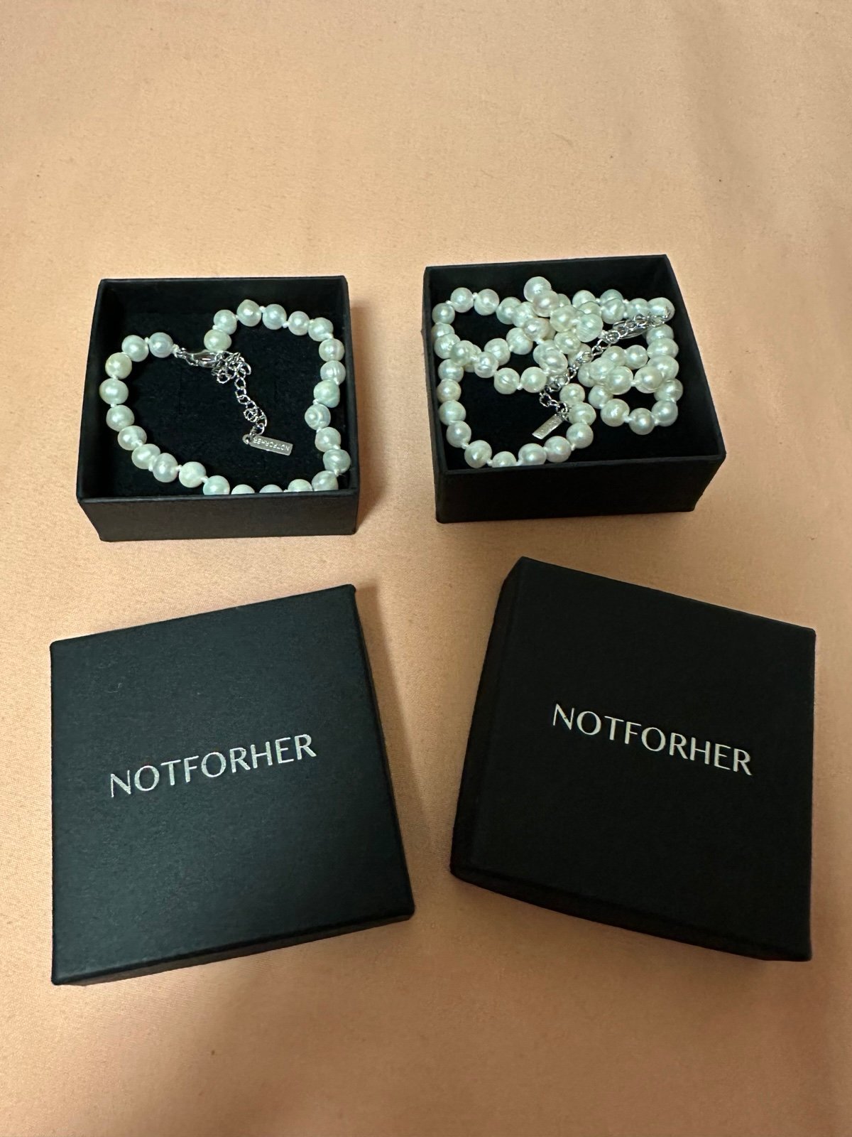 NOTFORHER brand Authentic fresh water pearls set