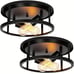 Black Flush Mount Ceiling Light, , Industrial Farmhouse fsa1