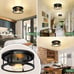 Black Flush Mount Ceiling Light, , Industrial Farmhouse fsa1