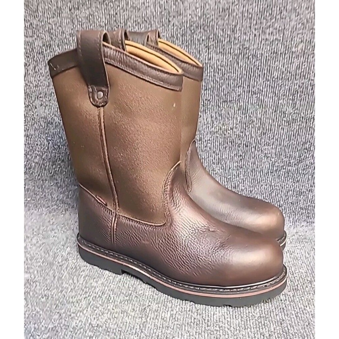 NEW NWT C.E. Schmidt Men’s Brown Leather Steel Toe Work Boots Size 11 W CES006TS