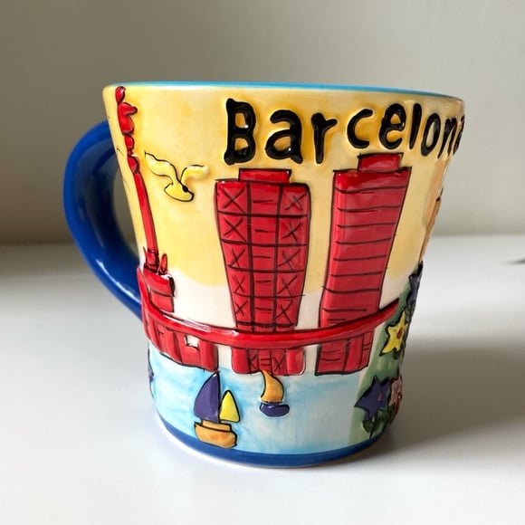 Barcelona 3D Relief Colorful City Ceramic Coffee Mug