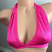 NEW Hot Pink Bling Rhinestone Sexy Halter Cheeky Garter Stripper Set Outfit