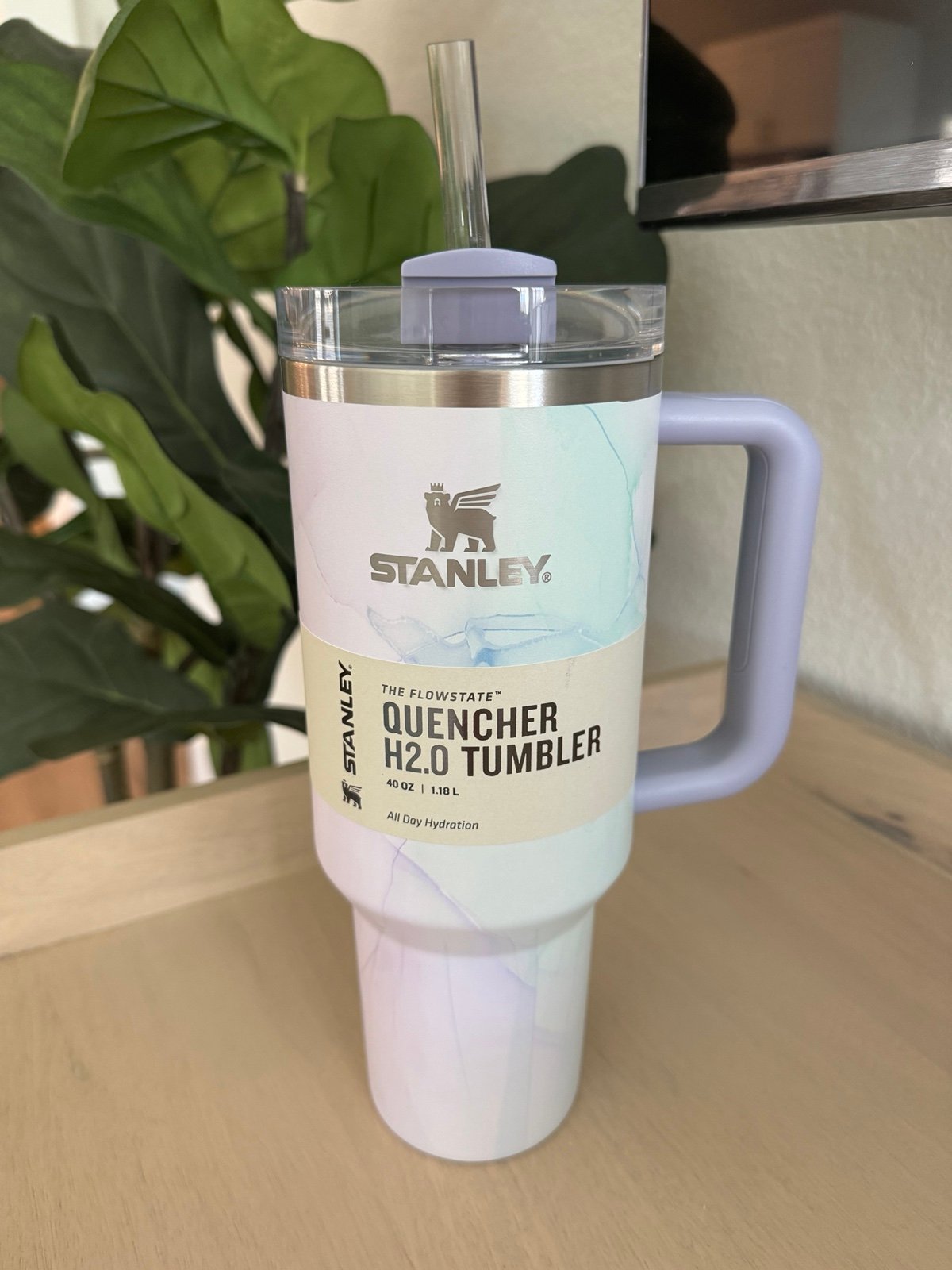 Cool Serene Brushstrokes Stanley Quencher 40oz