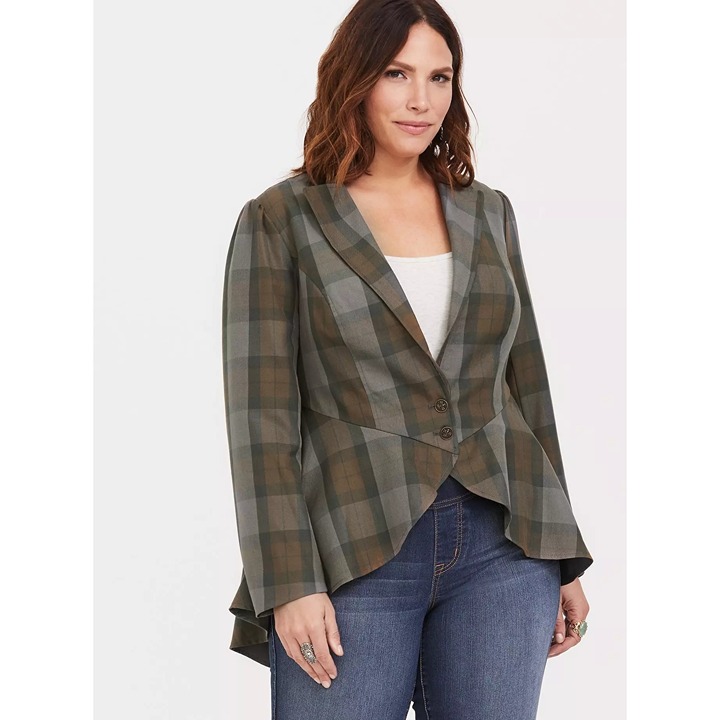 NWT Torrid Outlander Plaid Lace-Up Jacket corset plus size 5x