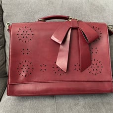 New Red Leather Laptop Satchel
