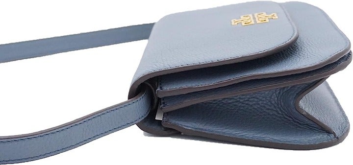 Tory Burch 86838 Brunnera Blue With Gold Hardware Women's Britten Small Saddle B
