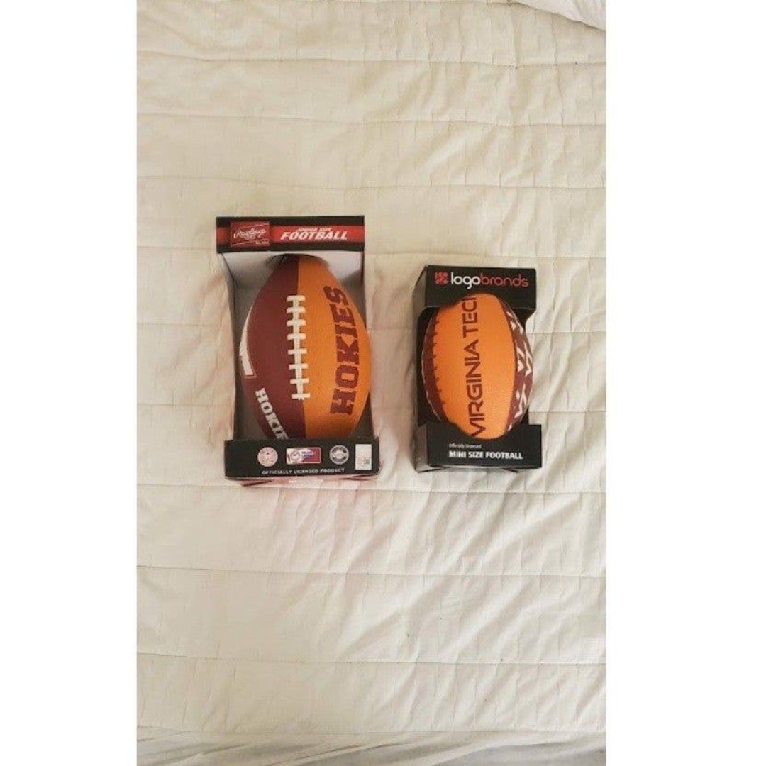 New lot of 2 Virginia Tech University hokies footballs. Junior and mini size