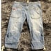 Y2K Guess Jeans Cropped Capri Pants Utility Pockets Light Wash Denim Size 32