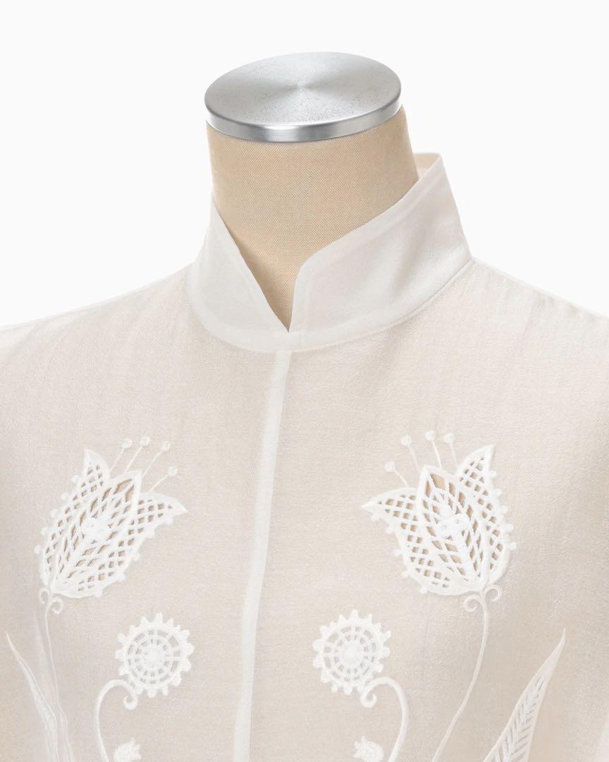 大きい割引 Mame Kurogouchi Sheer Embroidery Vest - white トップス